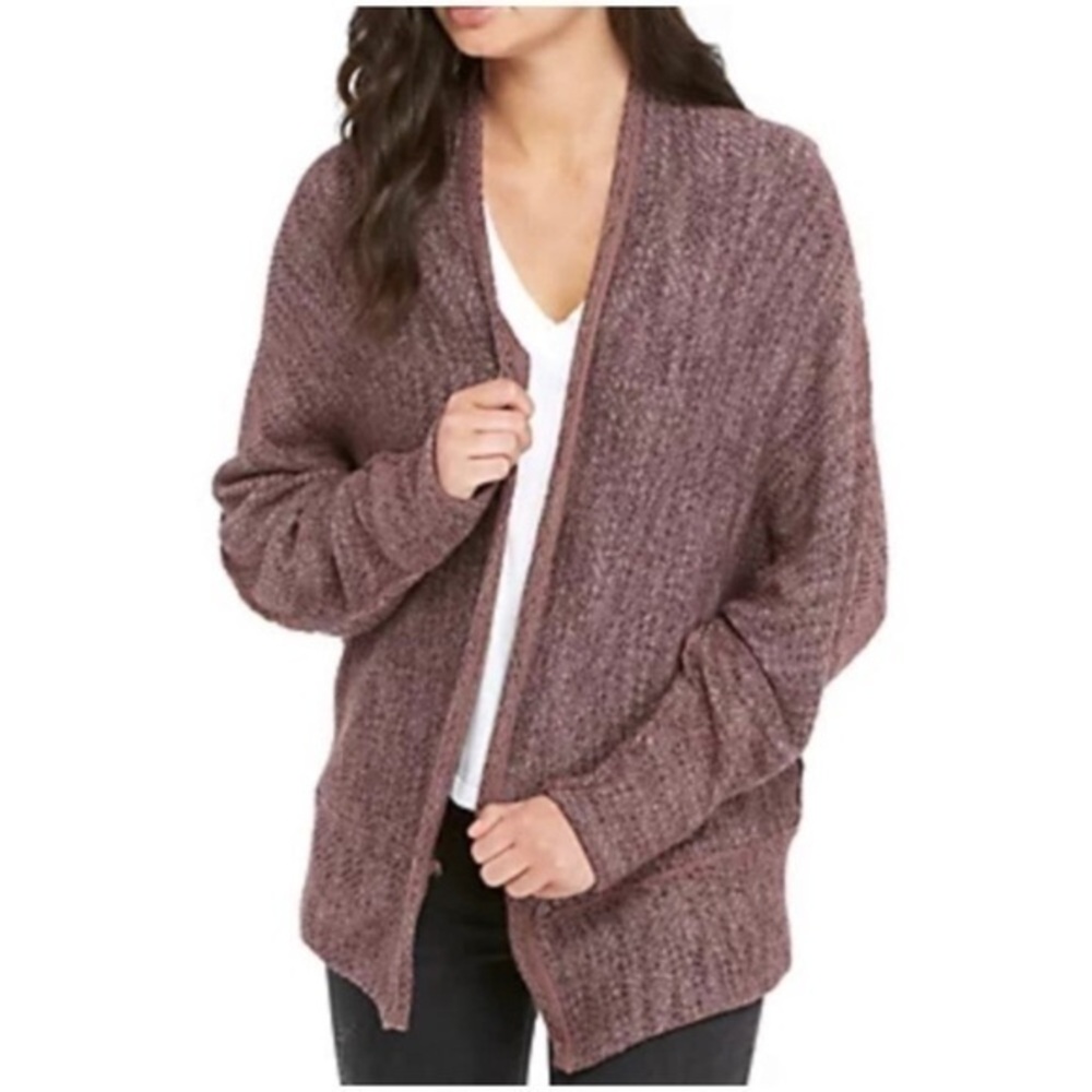 Free People Motions Brown Open Cardigan Dolman Batwing Knit Xs